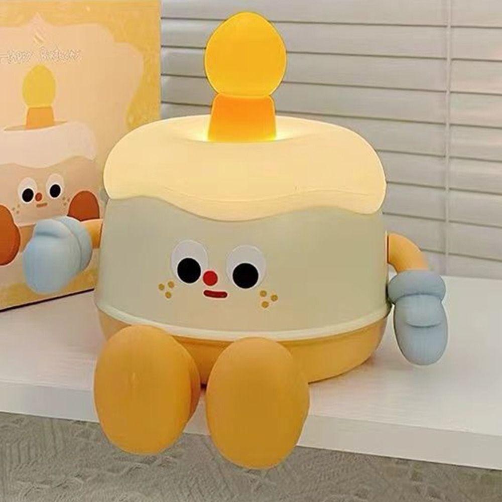Cartoon LED Night Lamp Soft Silicone Table Lamp Birthday Cake Light  Bedside Lighting