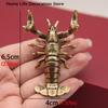 Solid Brass Crayfish Ornament Vintage Animal Pen Holder Desktop Decorations Crafts Collections Lobster Figurines Miniatures Pets