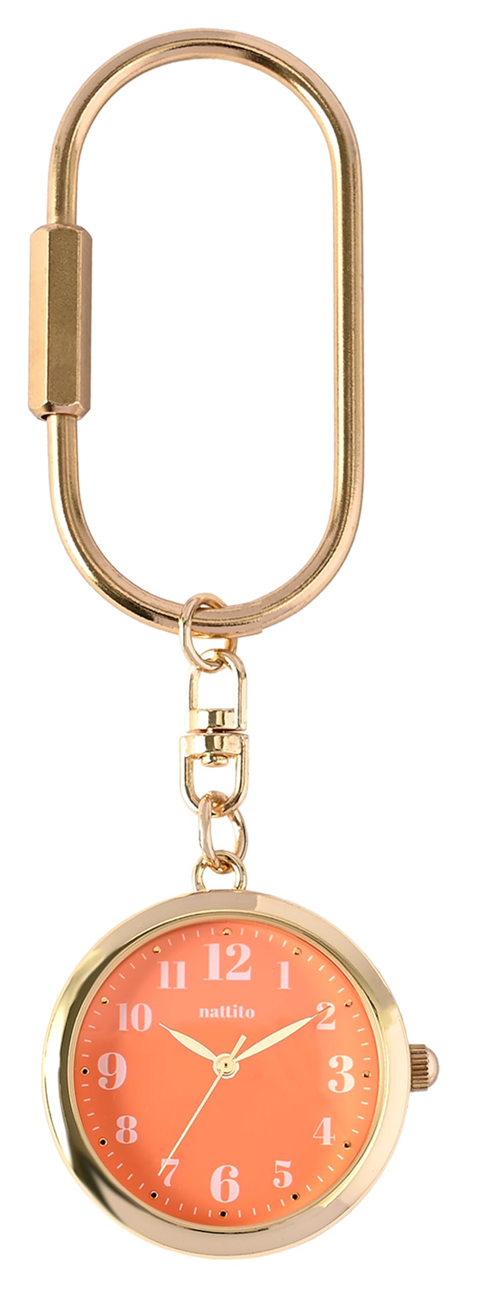 

Fieldwork Women s Analog Pocket Watch with Carabiner, Kurukara Design, Stylish and Cute, White, ST309-3 OR