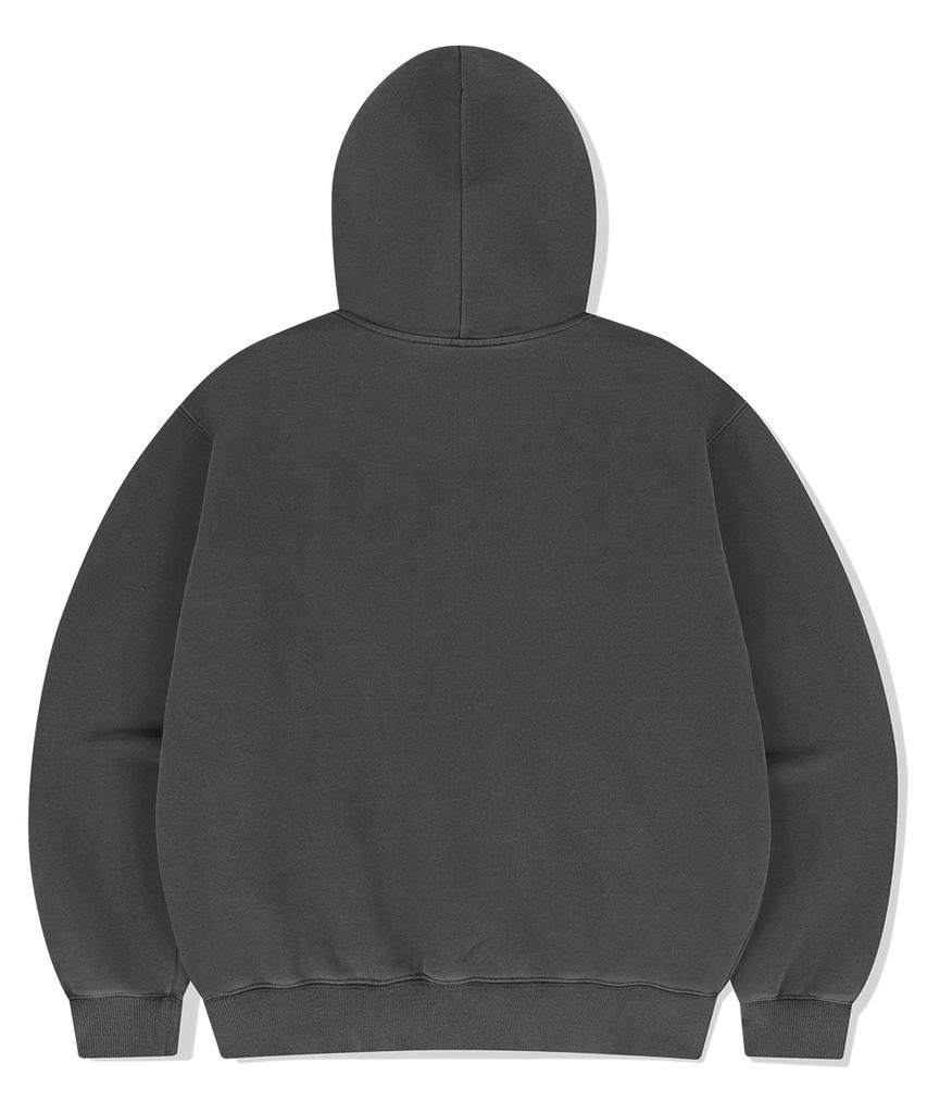 Mahagrid Big Gothic Cut Off Pigment Zip-Up Hoodie Charcoal(Mg2Fsmm491A)
