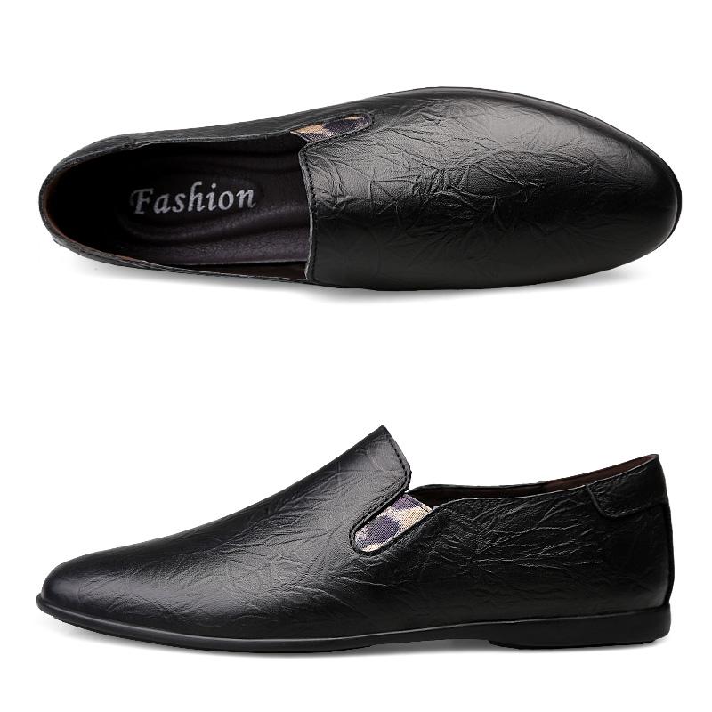 

Мужские туфли из натуральной кожи, классические мужские деловые лоферы, мужские повседневные туфли без застежек, мокасины, удобная офисная обувь на мягкой подошве 45 чёрный