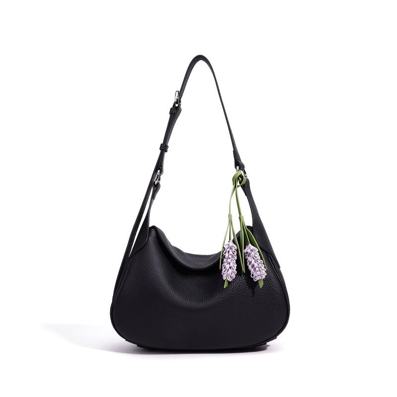 Exquisite Pendant Genuine Leather Women's Bag Design Niche Crossbody Light Luxury High-end Handbag Shoulder