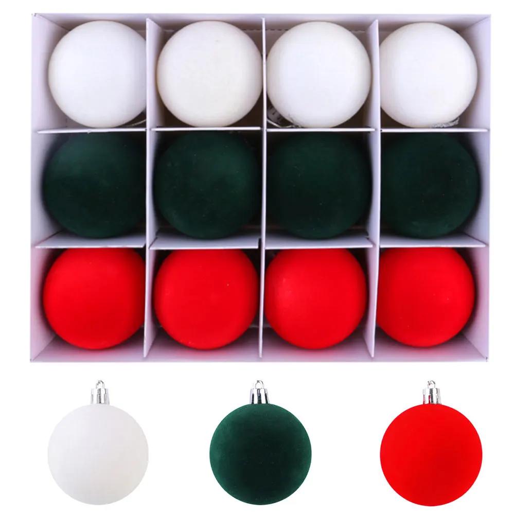 

12Pcs 2.4 Inch Christmas Balls Xmas Hanging Tree Pendants Velvet Christmas Tree Decoration Ornaments for Xmas Tree Holiday Decor 6cm