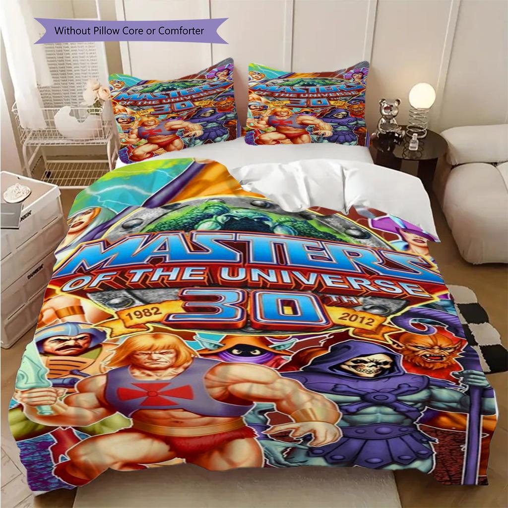 Heman Masters Universe Threepiece Set 1 Duvet Cover 2 Pillowcase Without Core Bedding Set Christmas Birthday Gift Soft And Comfortable