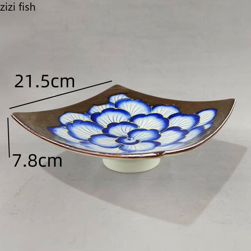 

High Footed Ceramic Plate Tea Plate Dessert Plates Dim Sum Dish Snack Bowl Fruit Plates Cake Stand Dried Fruit Platter