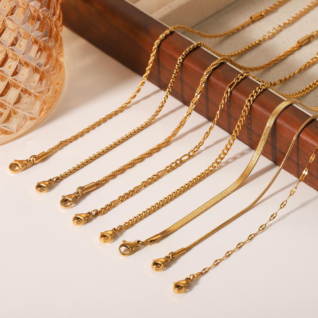 Fashion Multi Chain Bracelet Twist Blade Figaro Snake Chain Design Long Lasting Jewelry
