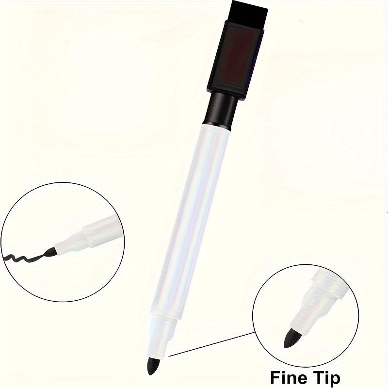 12pcs Easy-to-Wipe Water-Based Erasable Pens, Black Cap, Fade-Resistant, Quick-Drying, Smooth Art Drawing Pens,Classroom, etc.