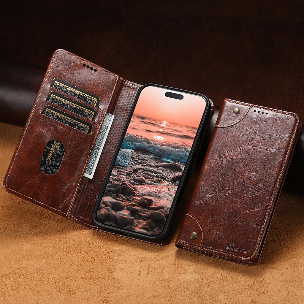 Business Magnetic Leather Wallet Card Solt Phone Case For iPhone 17 Pro Max 16 Plus 15 14 13 12 11 Bag Flip Book Kickstand Cover