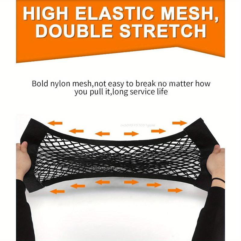 Universal Car Trunk Storage Net Stretchable Mesh Pocket Magic Sticker Elastic String for Rear Seat Back Organizer Stretchable