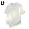 Izzue It Women's American Style Loose Irregular Toothbrush Embroidery T-Shirt