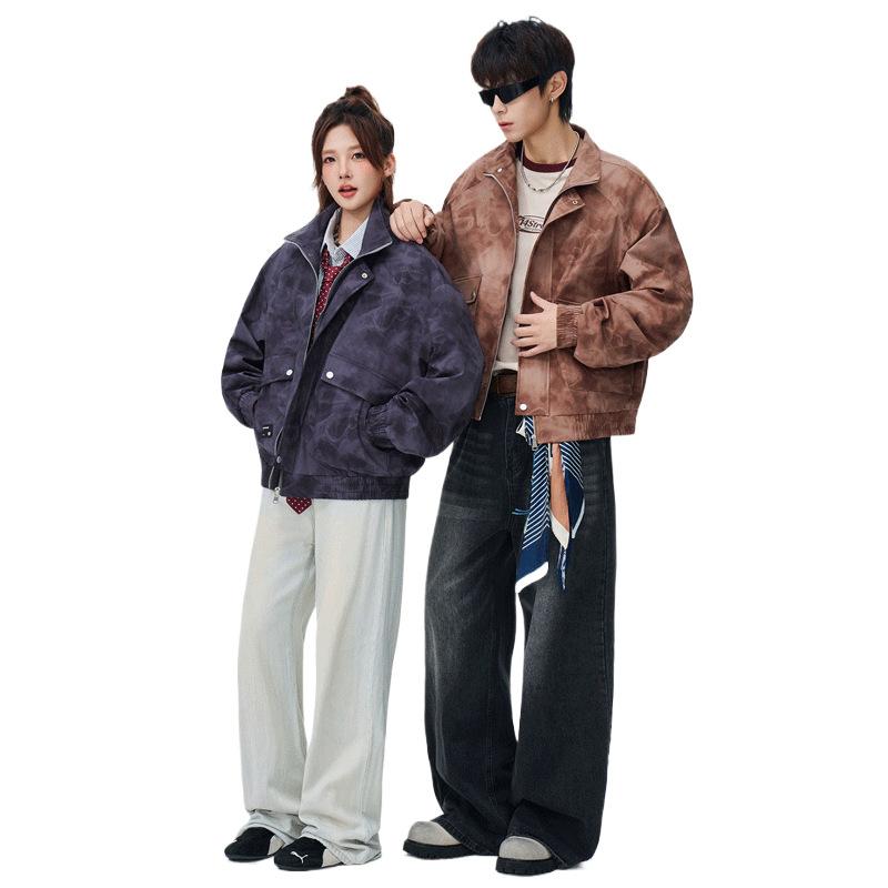 New Large-size Jacket Men's Lapel Personalized Printed Guochao Jacket