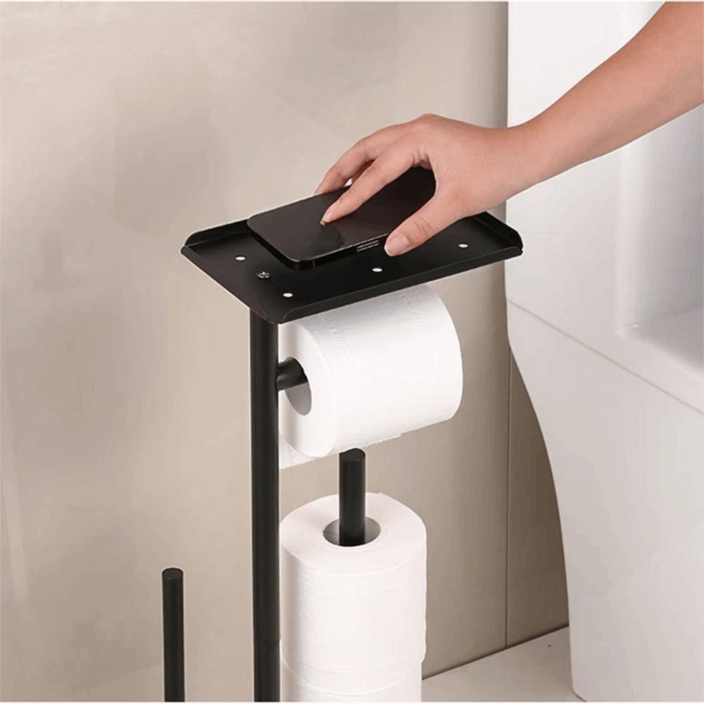 Stainless Steel Toilet Brush And Paper Stand With Toilet Brush Vertical Paper Storage Rack Bedroom
