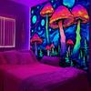 1pc Fluorescent Magic Tapestry, UV Reactive Black Light Tapestry, Fantasy Starry Sky Plant Forest Tapestry, Bedroom Decoration