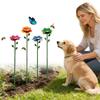 4/6 Pack Butterfly Bee Bath Bowl with Flower Design Butterfly Feeder Decorative Garden Stakes for Outdoor Yard Patio Decor