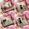Cartoon little black cat cute Pillow Case Soft Plush Fabric DoubleSided Printed Cushion Cover Warm Winter Sofa Pillow Case
