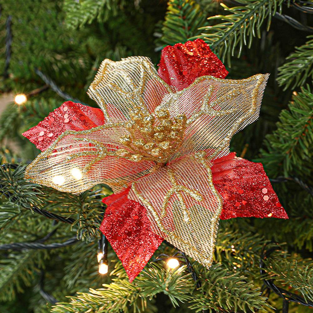 Julblomma Tyg+Plastblomma Diameter 18cm