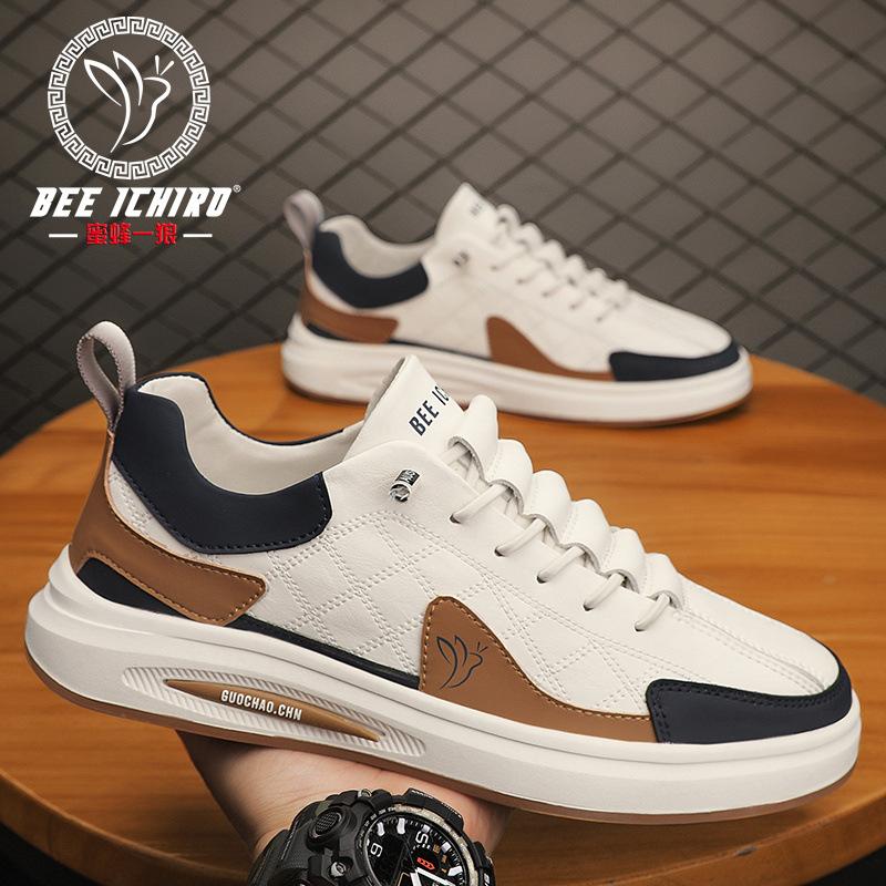 

Men s shoes new summer versatile non-slip soft leather board shoes trendy casual leather shoes 39