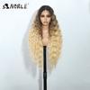 Noble Synthetic Lace Front Wig Long Wavy Ombre Blonde Wig Red Wigs Lace Part Synthetic Lace Wigs For Women Lace Front Wigs