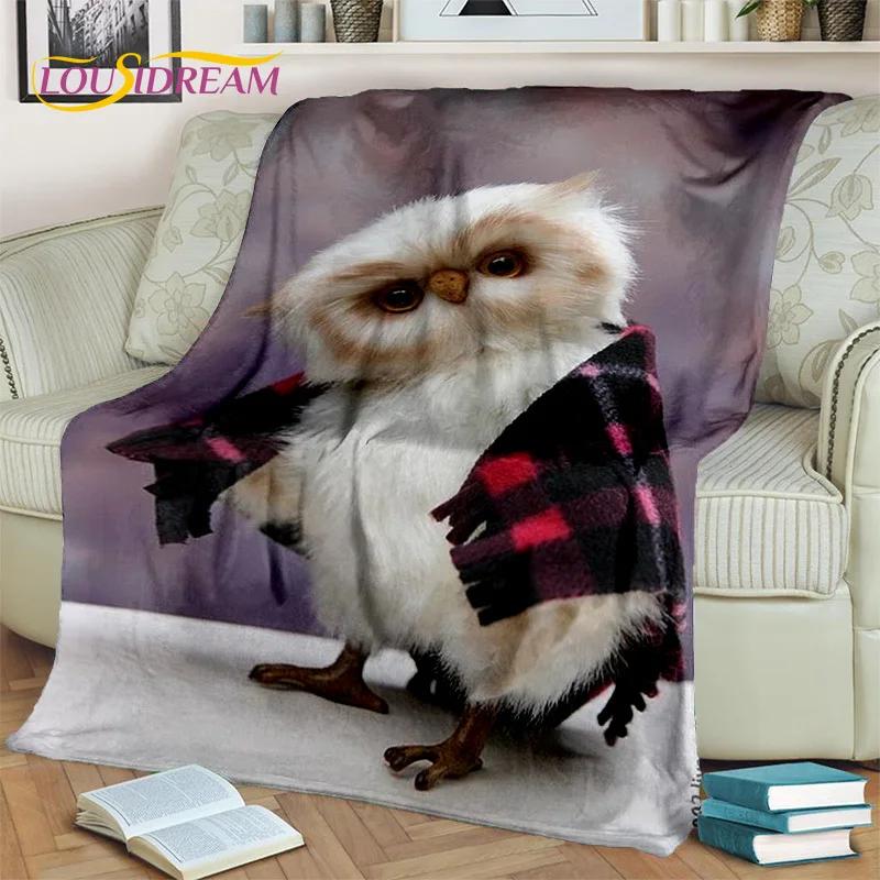 3D Cartoon Cute Owl Series HD Blanket,Soft Throw Blanket for Home Bedroom Bed Sofa Picnic Travel Office Rest Cover Blanket Kids