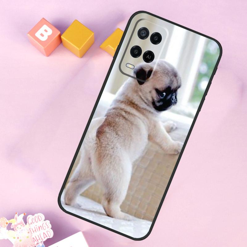 Cute Pug Dog Case For Oppo A6 A5 Pro A15 A16 A76 A96 A17 A57 A98 A58 A78 A18 A38 A54 A74 A94 A40 A60 A80