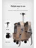 Foldable Dual-Use Cat & Pet Trolley Backpack - Large Capacity, Portable for Outdoor Use