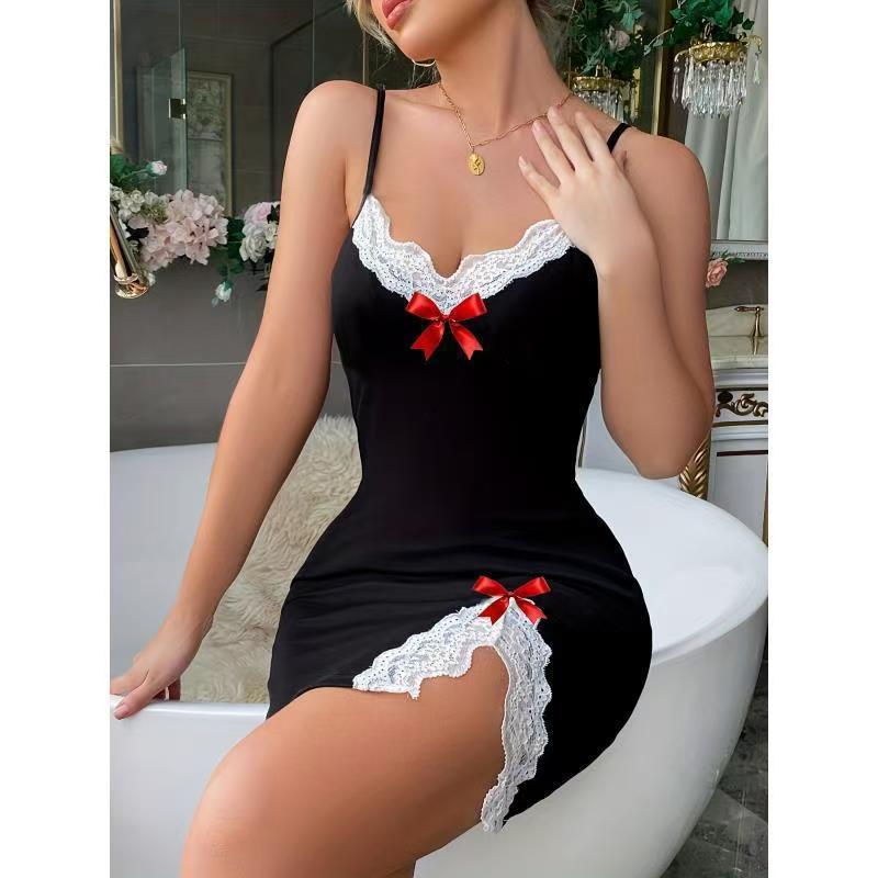 European & American Spicy Girl Sexy Backless Lace Camisole Dress