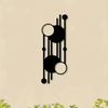Geometric Metal Wall Art Abstract Black Iron Mural Overlapping Circles Linear Design Indoor Outdoor Decor Office Gift