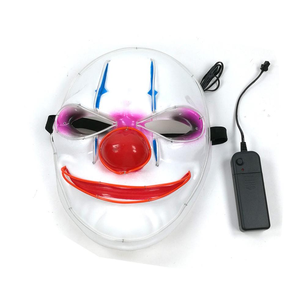 

Halloween Red Nose Clown Glowing Mask Cold Light Party Decorations Light blue vs red