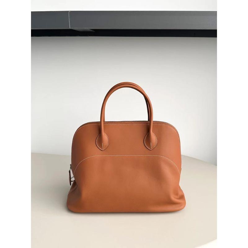 Steel Hardware Swift Head Layer Leather 35 Bowling Ball Large Capacity Handheld Fashion Shell Bag