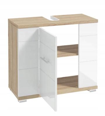 Washbasin Cabinet with Siphon Cutout 70x625x315cm Sonoma Oak White Rita