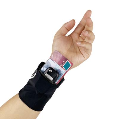 Handgelenktasche Atmungsaktiv Schweißaufnahme Sportartikel Handy Münzen Schlüssel Aufbewahrung Handgelenk-Schweißbänder zum Laufen