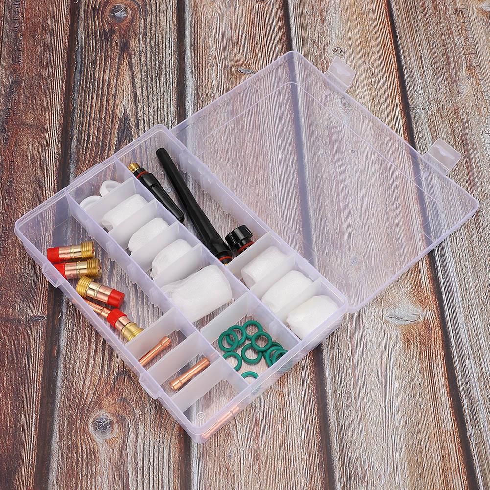 30pcs TIG Glass Cup 4#12# Gas Lens Collet Body Back Cap for WP92025 TIG Welding Torch (30pcs )