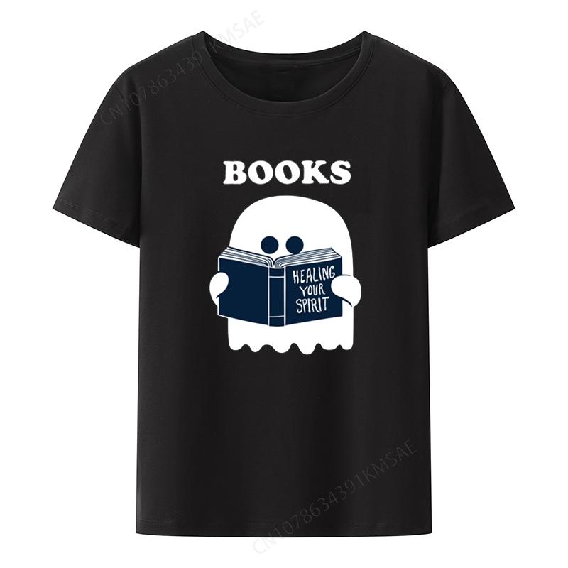 Books Graphic Print T-shirts Funny Tee Man Short Sleeve T-shirt Short-sleev Hipster Comfortable