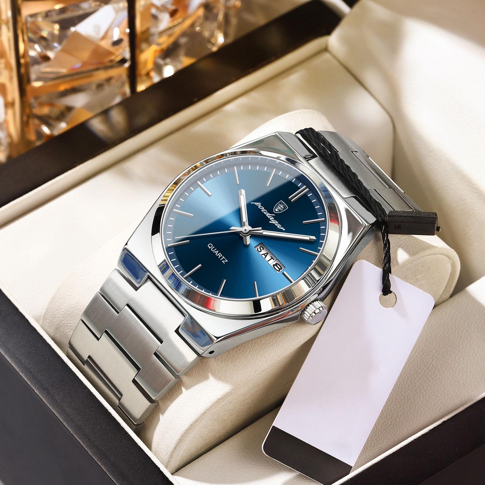 

Men s Business Casual Watches Ultra-thin Easy Read Dial Calendar Wristwatch for Meeting and Dating Anniversary