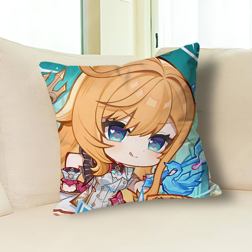 

G-Genshin Escoffier Impacts Various Sizes Square Pillow Case For Car Home Bedchamber Decor Custom Valentine gift 30cmx30cm