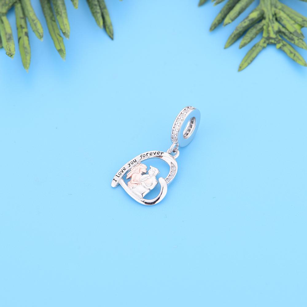 FC Jewelry Fit Original Pan Charms Bracelet Necklace 925 Silver Pregnant Mum And Dad Bead For Making Women Berloque