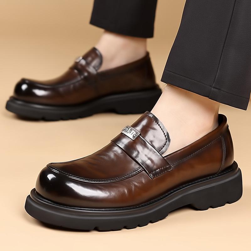 Men's Autumn/Winter Slip-on Derby Leather Shoes - Formal & Casual Soft Sole Loafers
