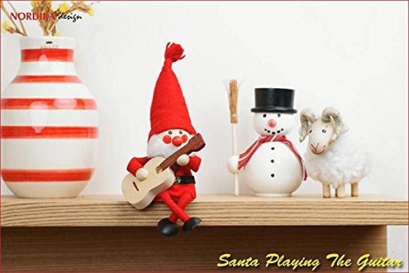 NORDIKA nisse Christmas Wooden Doll with Guitar (Santa / NRD120068)