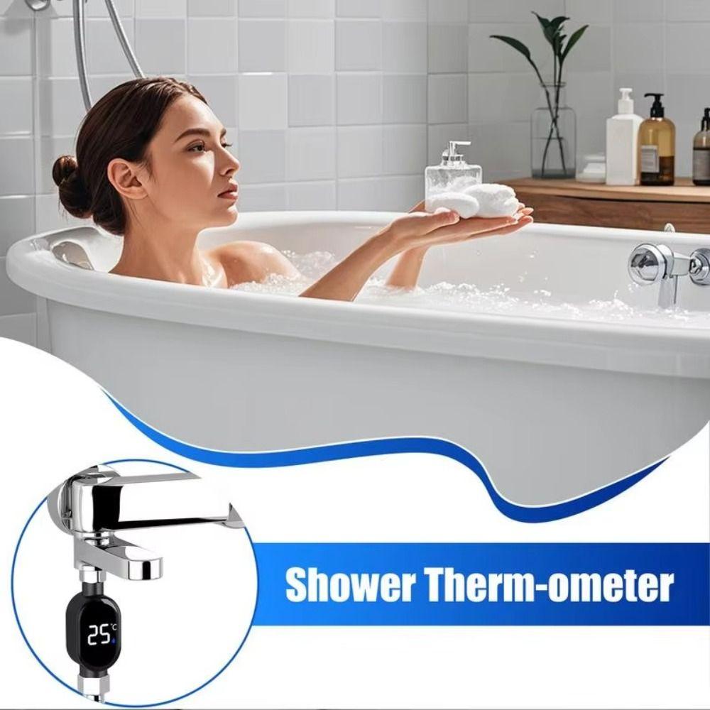Stainless-Steel Water Temperature Gauge Precise Measurement Shower Thermometer  Faucet Installation
