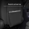 Seat Back Storage Bag Magnetic Open PU Leather Garbage Trash Bin Pocket Organizer Car Accessories Key For Model 3 Y X Coil