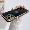 For For Iphone 15 Pro Max  Plating Rose Flower Frame Phone Case For For Iphone 11 12 13 14 16 Plus Soft Silicone Protective Cover