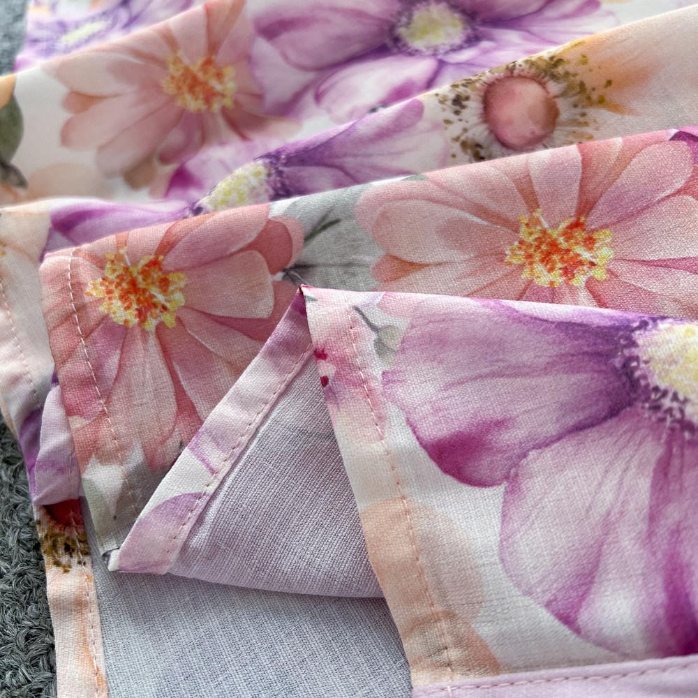 Abiti Lunghi da Festa Donna Primavera Autunno Vintage Stampa Floreale Rosa da Sfilata Manica Lunga Monopetto con Cintura