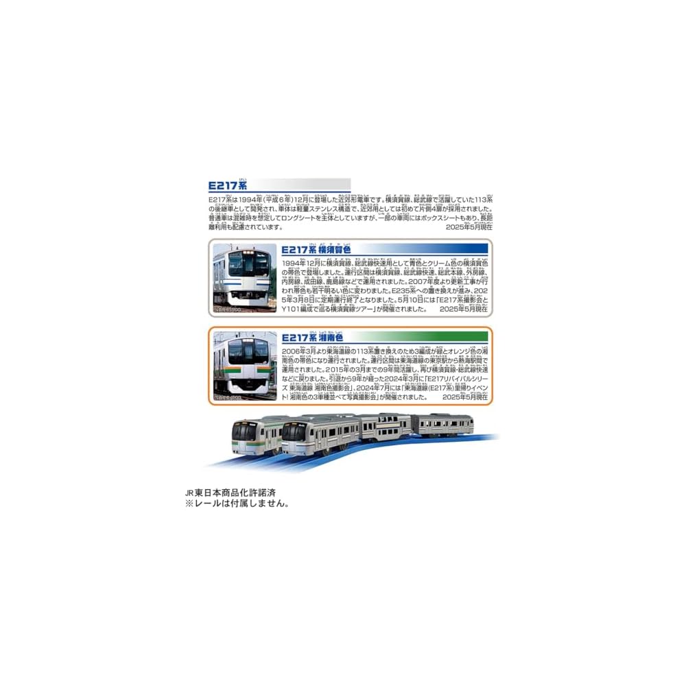 Takara Tomy Plarail E217 Series Yokusuka & Shonan Color Double Set Train Toy for Ages 3 and Up