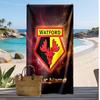 Watford FC Personalized Printed Beach Towel Soccer Logo Support Custom Name Text Absorbent Towel For Sport Travel Special Gift