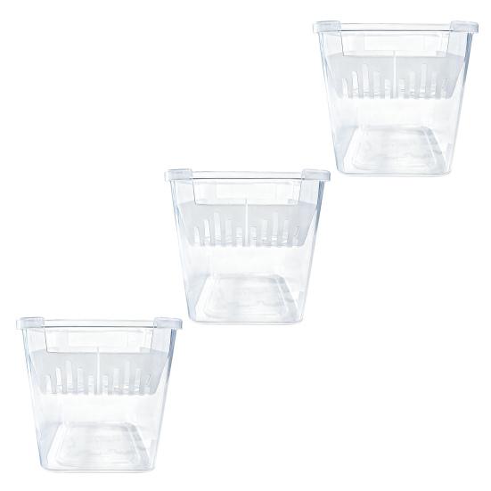 

Посадковий інструмент для цибулин тюльпанів, 4-комірчатий гідропонний квітковий горщик з резервуаром, прозорий горщик для рослин з внутрішнім дренажем 3pcs