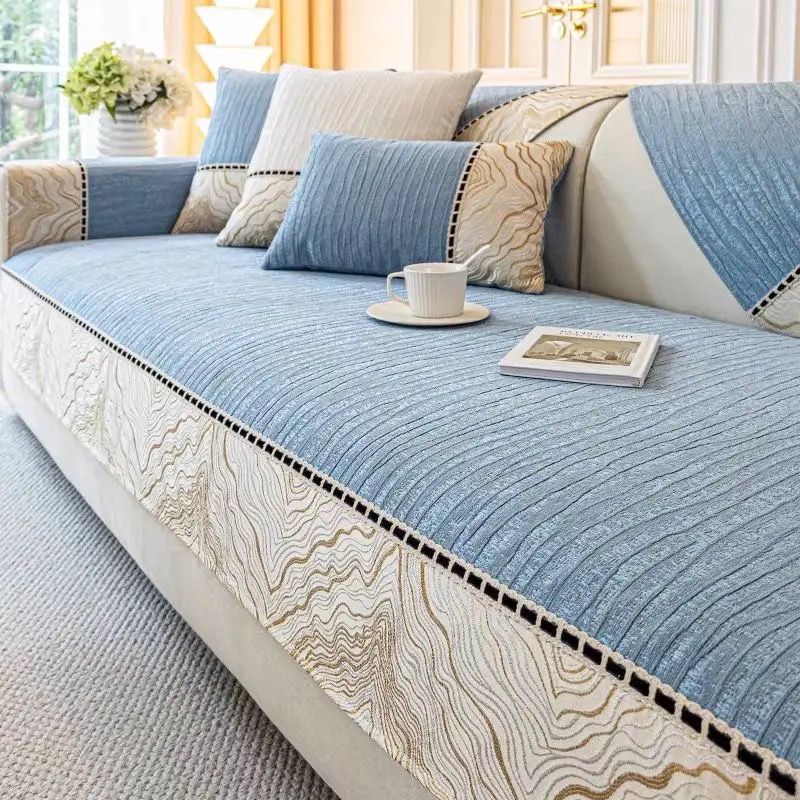 1pc Chenille Sofa Cover, European Luxury Style Sofa Slipcover, Sofa Cushion Protective Cover, Suitable for Bedroom, Office, Living Room, Home Decor