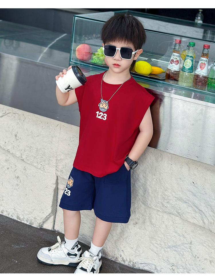 Boys' Summer Vest Set 2026 New Children's Clothing Korean Style Boys' Summer Clothing Boys' Baby Thin Sleeveless Clothes