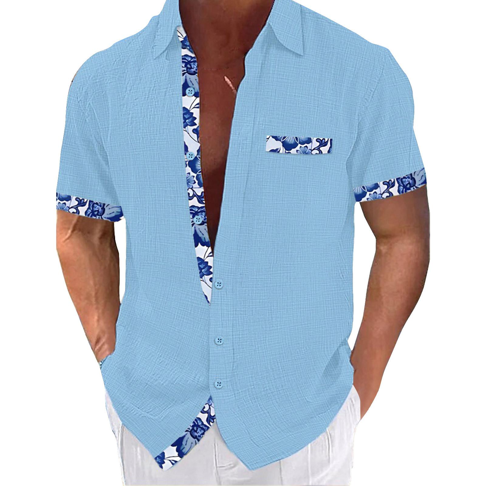 

Мужские винтажные рубашки для боулинга на пуговицах с коротким рукавом, летняя пляжная рубашка XXXXL