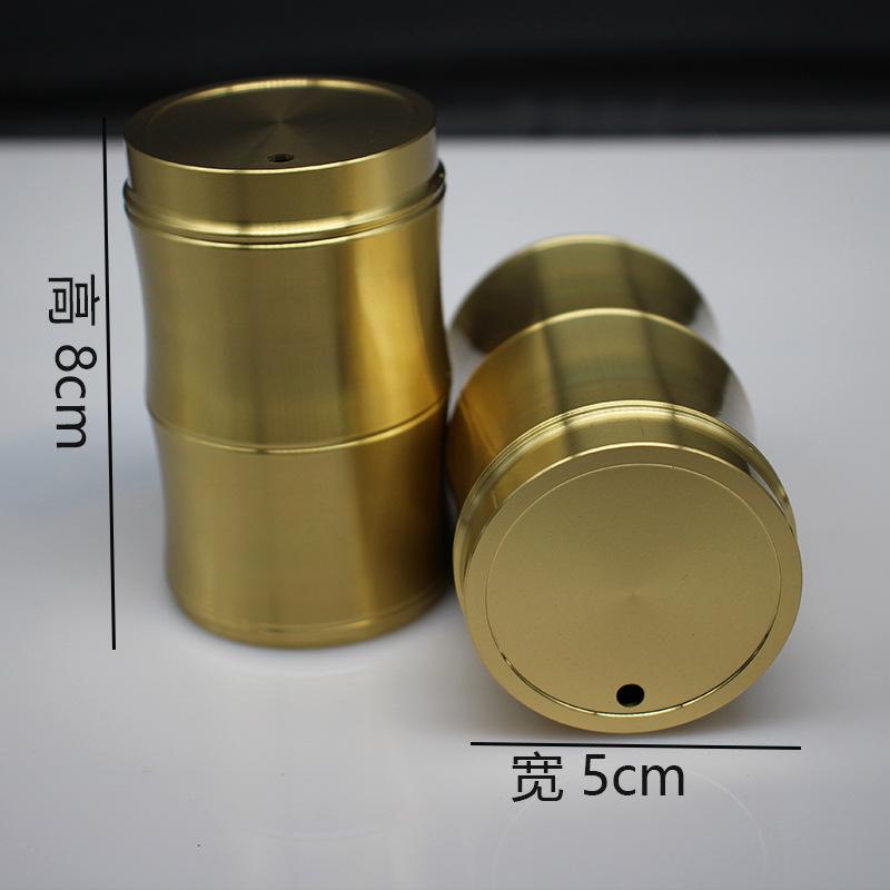 Tangteng Brass Metal Handicraft Ornament Household Bamboo Toothpick Holder Sealed Tea Can Pure Copper Small Commodity