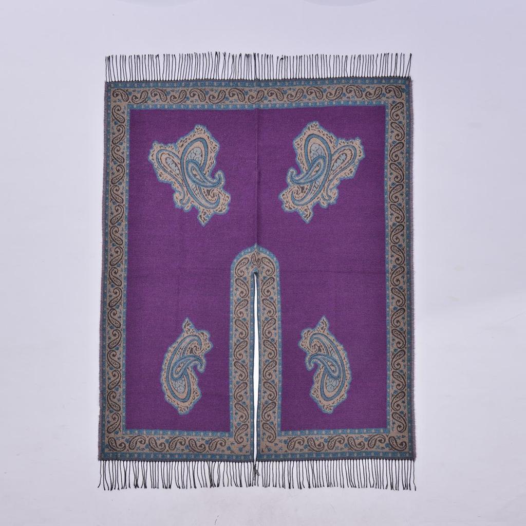 Ethnic Style Paisley Tassel Shawl: Cozy Imitation Cashmere Cloak & Windproof Scarf for Travel & Air Conditioning